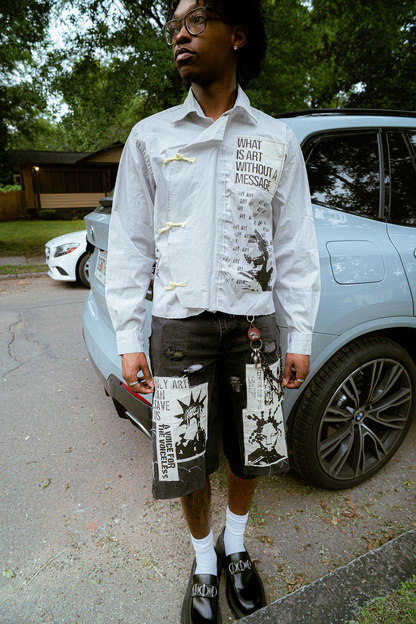 "Afro Punk" Frog Knot Button Up