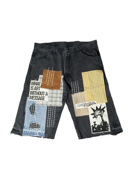 Afro Punk Patchwork Jorts