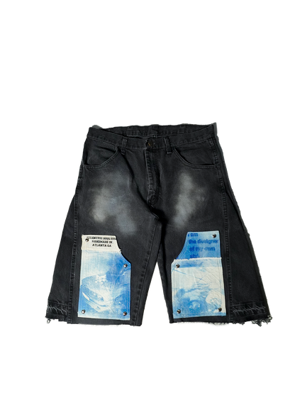 Cyanotype Patchwork Jorts